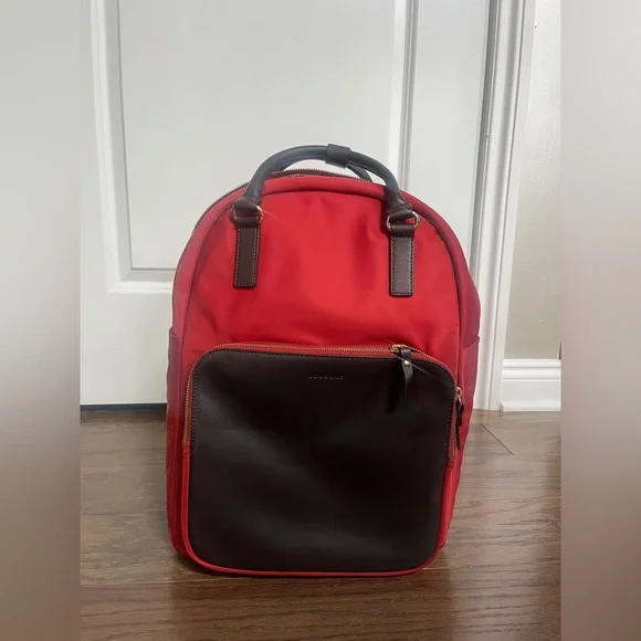 Lo & Sons Rowledge Backpack Red Nylon Black Leather Rowledge 2 Womens Backpack - DeepNavy/Gold/Azure | Lo & Sons main image 4